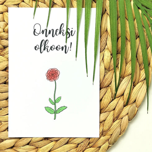 Onnittelukortti - Ruusu